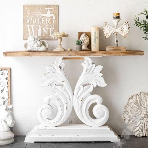 American Retro Style Corridor Narrow Side Table Carved Wings Shape Porch Homestay Decoration Soft Design