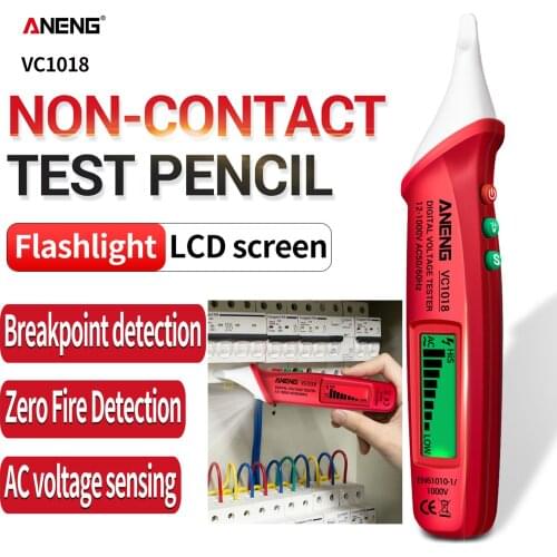 ANENG VC1018 Electric Sensor Tester Pen Digital Intelligent AC Voltage Meter 1000V Voltmeter Buzzer Detector For Electric Tool