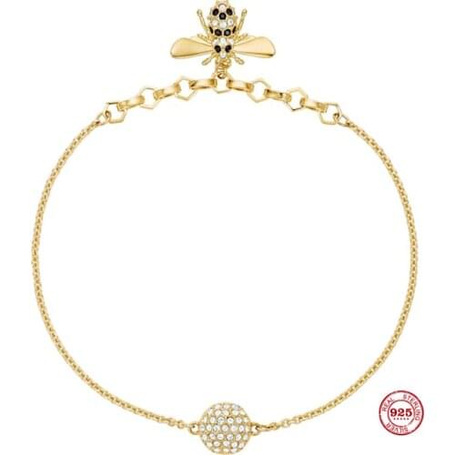 2020 New Fashion Charm Pure 925 Silver Original 1:1 Copy, Cute Little Bee Lively Aura Bracelet Female Luxury Jewelry Gifts