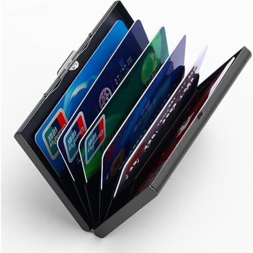 Brand RFID Antimagnetic Card Holder Womens Men Metal Credit ID Card package Business Card Holders Purse Wallet cardHolder Case