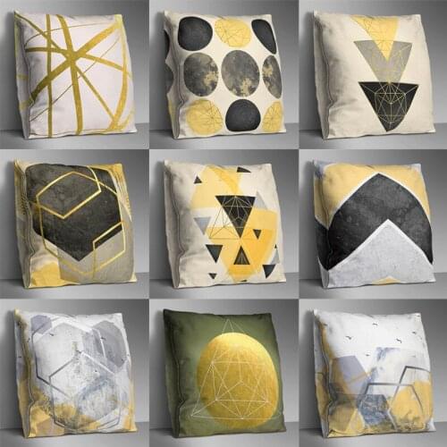 Irregular Geometric Pattern Pillow Case 45x45cm Golden Square Bedroom Pillowcase Drop Shipping Pillow Covers