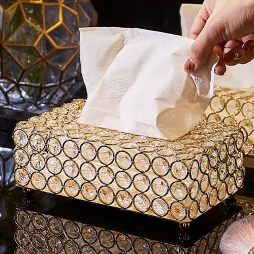Tissue Box Holder Crystal Cube Napkin Dispenser Bedroom Office Hotel Cafe Bedroom Coffee House Bar Tissue Case Holder