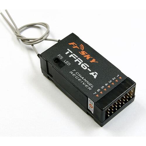 FrSky 2.4G 7CH TFR6-A Receiver Futaba FASST Compatible (Horizontal Connectors)