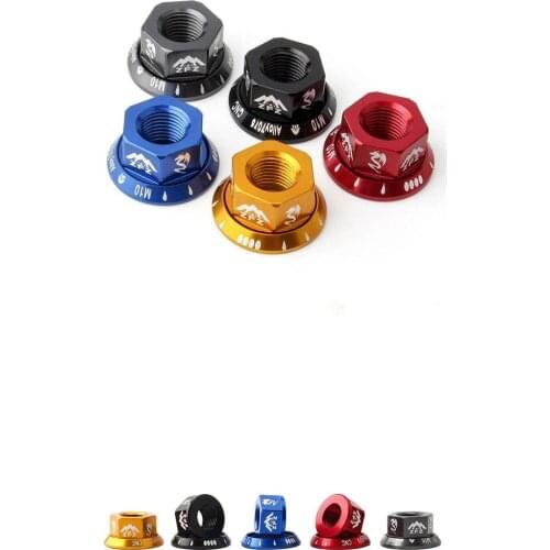 2pcs Bicycle Hub Nut M10 Aluminum Alloy Rear Axle Screw For Folding Bike Mtb Road folding fixed gear bicycle accessories