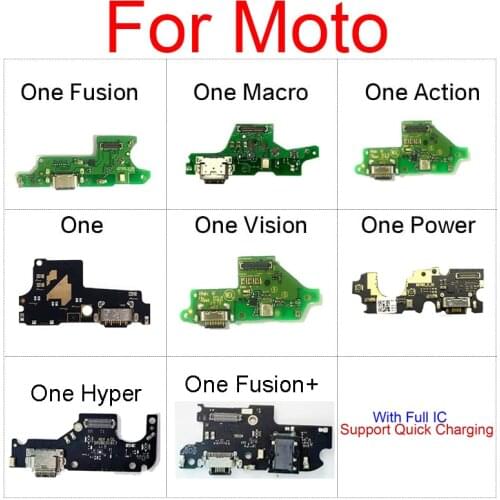 Charger USB Jack Board For Motorola Moto One Action Power Vision Fusion+ Macro Charging Micro Dock Connector Flex Cable Board