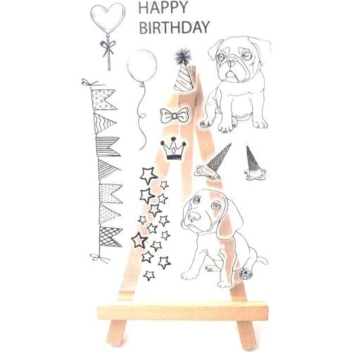 Hot selling Puppy birthday alphabet transparent clear stamp / silicone seal roller stamp DIY scrapbook album / card production