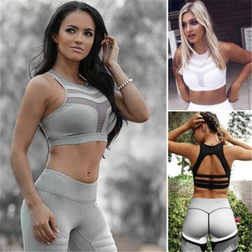 Cotton Sports Tank Top for Women Push-up Fitness Running Bra Underwear Sport Crop Tops Gym Breathable Solid Women Sports Top