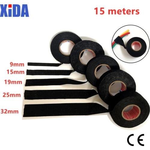 15meters New Tesa Type Coroplast Adhesive Cloth Tape For Cable Harness Wiring Loom Width 9/15/19/25/32MM Leg Loom Protection New