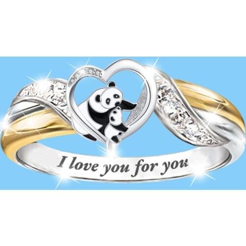 Rings for unisex cheap jewelry rings indie jewelry rings love ring fashion jewelry accessories Exquisite cute panda Anniversary