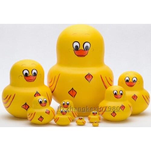 Set baby shop imported genuine tasteless high cold linden duck Russian set baby 10 floors dolls gift package linden wood