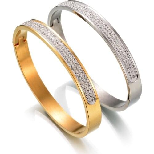 Beautiful Lovers Bracelets Woman Bracelets Stainless Steel Bangles and Bangles Cubic Zirconia Golden Woman Men Jewelry Gifts