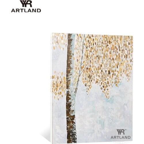 Quadro handmade oil painting on canvas gold tree scenery landscape abstract wall art picture poster for living room bedroom