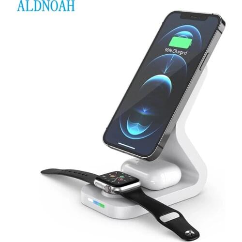 Magnetic Wireless Charger 15W Fast 3 in 1 Charging Station for Magsafe iPhone 12 pro Max Chargers for Apple Watch Airpods pro
