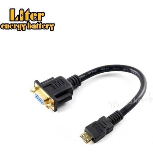 Mini HDMI Male to VGA Female Cable Mini HDMI plug, VGA female connector