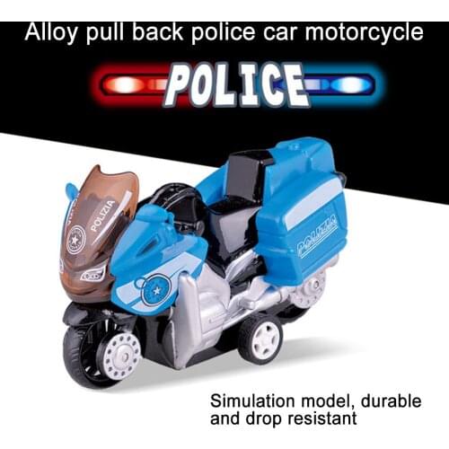Mini Alloy Police Motorcycle Motorbike Pull Back Model Kids Toy Table Decor