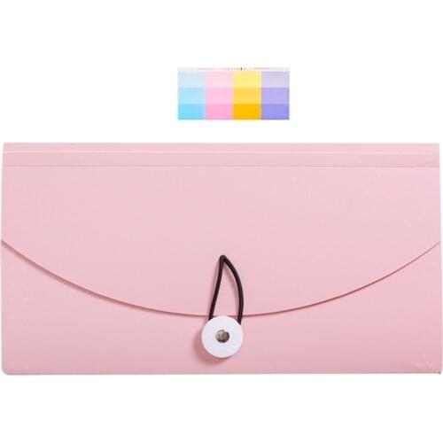 Multi-purpose B6 File Folder Spring Button Closure Expanding B6 Document Folder with Labels 13 Pockets for Women Men