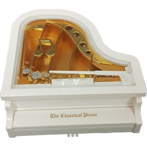 Music Box Vintage Melody Piano Shape Home Decoration Accessories Bedroom Ornament E2S