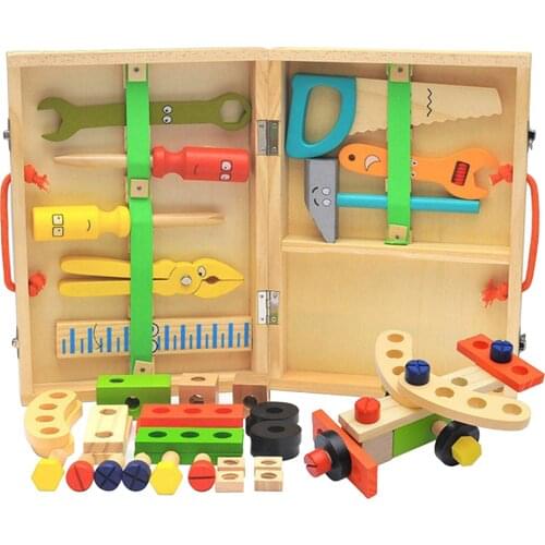 Wooden Tool Set Repair Tools Kit Children Build Kit Role Play Gift