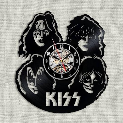 Kiss Handmade Vinyl Record Wall Clock Fun gift Vintage Unique Home decor