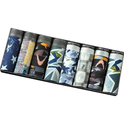 8pcs/lot 2020 New Men Underwear Boxers Fashion Printed Men Underpants Boxer Shorts Modal Male Panties Pouch Sheath Underpants