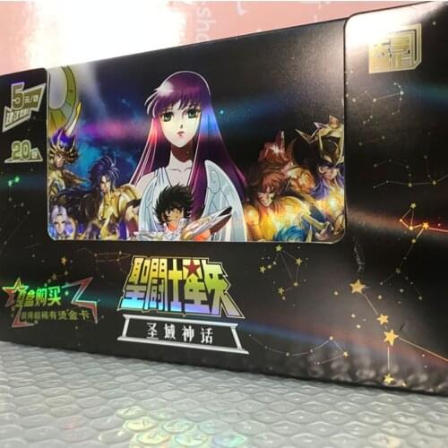 Original Saint Seiya Collection Cards 20 packs/ box Game Flash Card Toys For Kids Child Birthday Gift Figure
