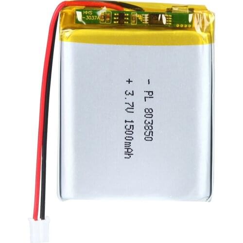 Mejuew 3.7V 1500mAh 803850 Rechargeable Lipo Battery with JST Connector