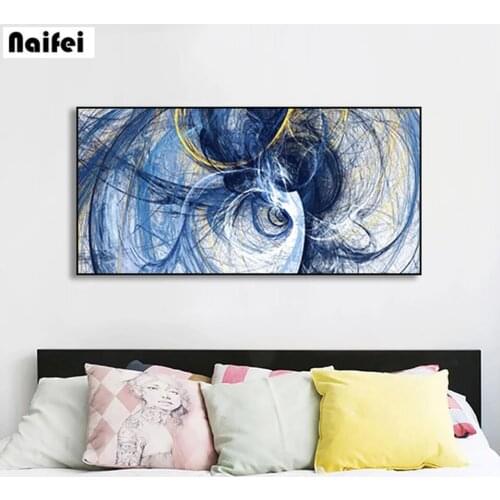 Full DIY Diamond Painting Colorful Line Abstract Painting Cross Stitch Diamond Embroidery Pattern Rhinestones Mosaic Wall Art De