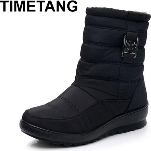 TIMETANGWomensnow boots winter brand boots waterproof antislip light comfortable warm mother cotton boots plus size cottonE1873