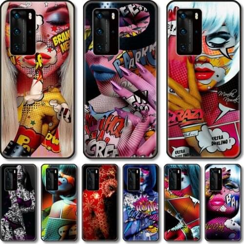 Sexy cool women Phone Case For Huawei P 40 30 20 10 9 8 Lite E Pro Plus black cell shell