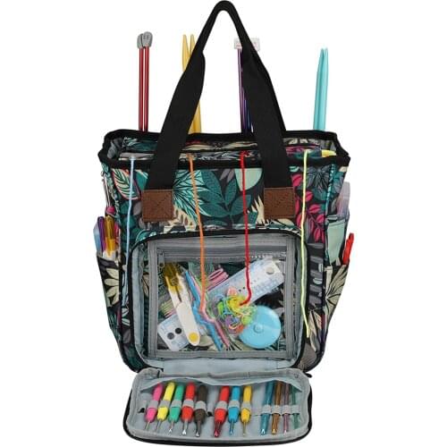 Yarn Storage Bag, Portable Knitting Tote for Yarn Skeins, Crochet Hooks, Knitting Needles, Multicolor