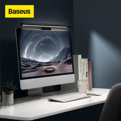 Baseus LED Desk Lamp Anti Blue Light Screen Hanging Light Stepless Dimming Asymmetric Light For Computer PC Monitor Reading Lamp