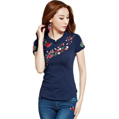 Traditional Chinese Clothing for Women Tang Chinese Style Shirt Female Short Sleeve Summer Cheongsam Top Vetement 4XL 5XL G251