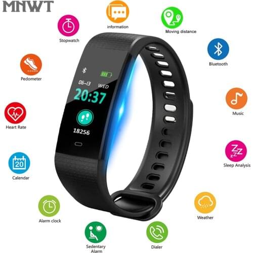 MNWT Men Smartwatch Women Fitness Bluetooth Heart Rate Blood Pressure Pedometer LED Color Screen Sport Watch For Android IOS