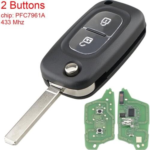 2 Buttons Smart Car Remote Key with ID46 PFC7961A Chip Fit for Renault Clio III Clio 3 Kangoo-Master Modus Twingo 2006-2016