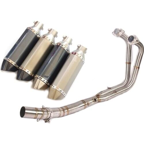 Slip On Motorcycle Exhaust Front Link Pipe And 51mm Muffler Stainless Steel Exhaust System For Kawasaki Ninja400 250 2017-2021