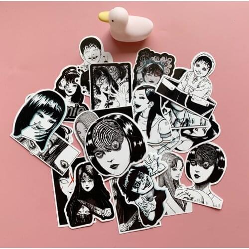 Japanese Dark Terror Girl Decorative Sticker Pack 21 Sheets Funny Cartoon Waterproof Diy Laptop Suitcase Notebook Stationery