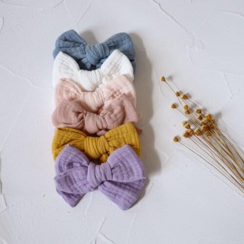 Wholesale Baby Girl Hair clips Cotton Barrette 4 Inches Bow Hairpins Cute Children Princess Hair Accessories Lovely Headwear 6pc