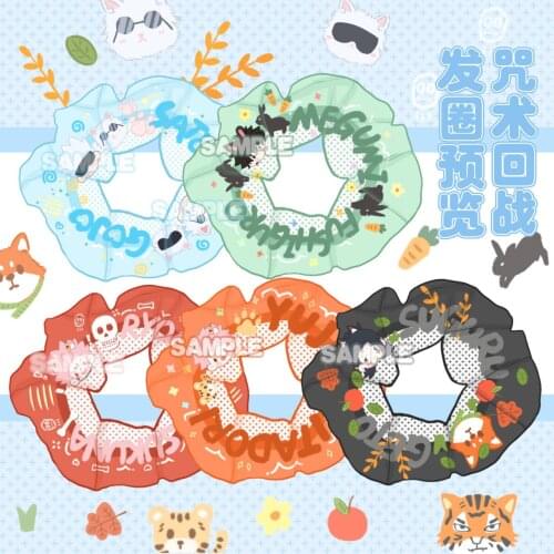 Anime Jujutsu Kaisen Yuji Itadori Hairpins Hair Accessories Sweet Cute Hair ring Japanese Double Ponytail Handmade Headwear Gift