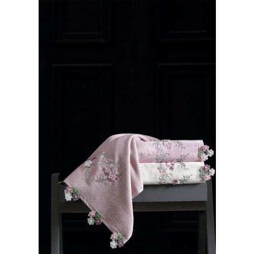 Jasmine Velvet Embroidered Special Design Towel Set High Quality 100% Cotton Kitchen Towel Set Hand Towel 30 X50 Cm