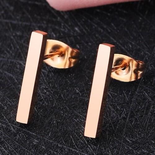 Jisensp Minimalist Style T Bar Earrings for Women Femme Bijoux Fashion Square Earrings Geometric Earing Jewelry Gift pendientes