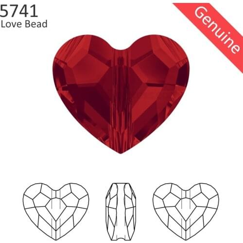 1 piece) 100% Original Crystal from Swarovski 5741 vertical hole love bead from Austria loose rhinestone DIY jewelry making