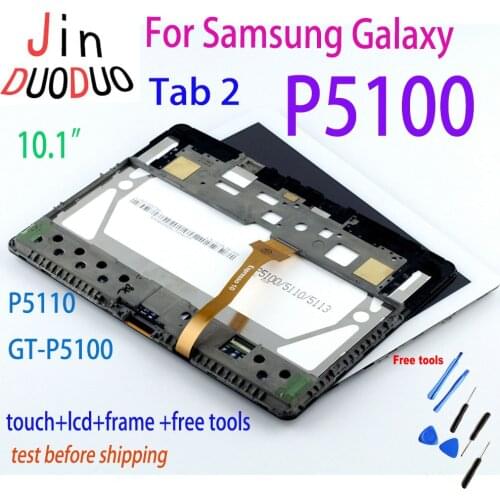 10.1’’ For Samsung Galaxy Tab 2 P5100 P5110 GT-P5100 N8000 Touch LCD Screen Panel Display Digitizer Assembly With Frame
