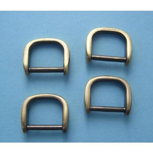 100 pcs 5/8 Inch Solid Diecast Antique brass D Rings 15mm inner Dia Metal D-ring
