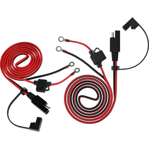 140cm/55.02inch SAE Socket Cable High Performance OT Terminal Connecting Cable Sidewall Port Cord for Motorcycle Solar Panel