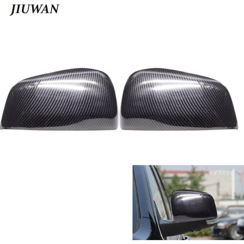 2 Pcs Black Carbon Fiber Pattern Car Rear View Side Mirror Cover For Jeep Grand Cherokee 2011-2020 Smooth Shell Trim Accessories
