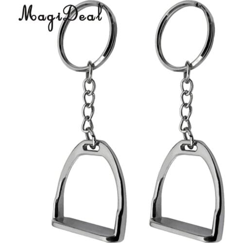 2pcs Horse Stirrup Keyring Keychain Hanging Ornament for Men Women Hand Bag Decoration Tool