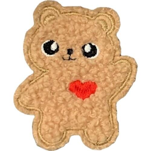 20pcs/lot Embroidery Patch Bear Love Heart Animal Clothing Decoration Sewing Accessories Craft Diy Applique