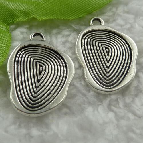 200 pieces antique silver fingerprint charms 25x17mm #1407