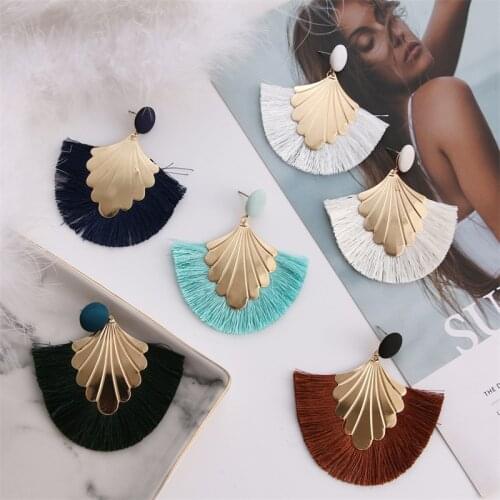 2019 Long Tassel Earrings for Women Big Fashion Statement Dangle Earring Bohemian Fringe Vintage Earring Wedding Party Jewelry