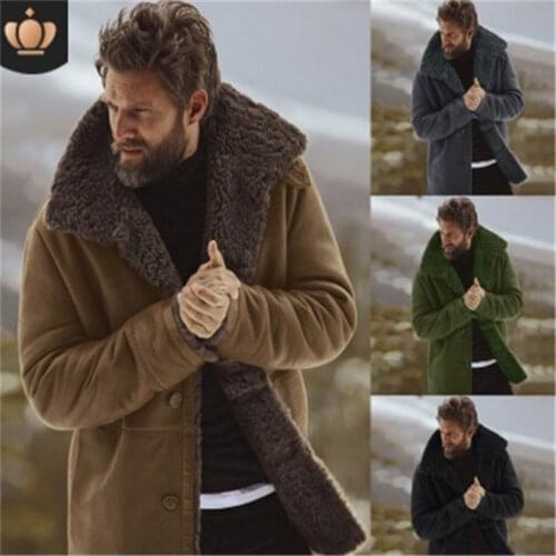 2021 Winter Men Coat Fashion Brand Clothing Fleece Lined Thick Warm Woolen Overcoat Male Wool Blend Mens Coat Plus Size Presale